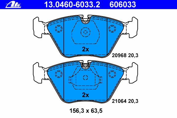 Kit de plaquettes de frein, frein à disque 13.0460-6033.2