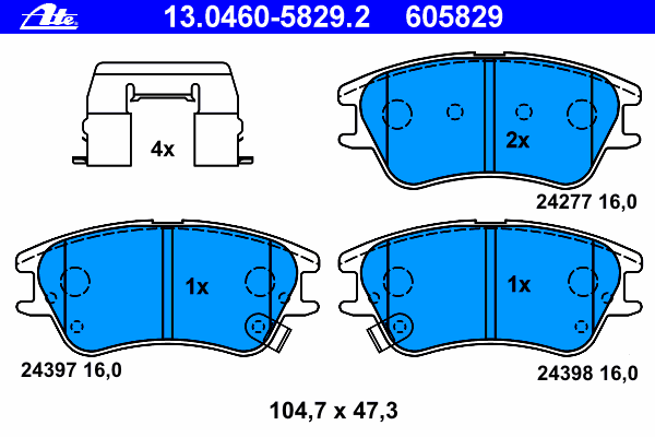 Brake Pad Set, disc brake 13.0460-5829.2