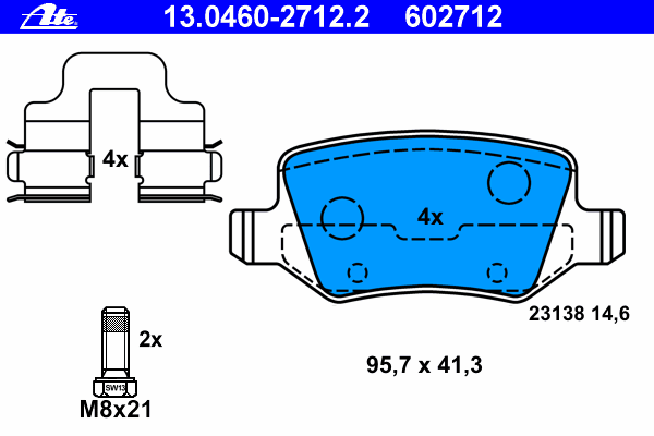 Brake Pad Set, disc brake 13.0460-2712.2