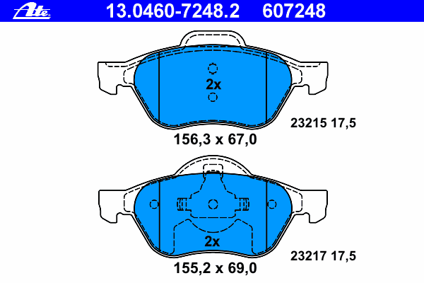 Brake Pad Set, disc brake 13.0460-7248.2