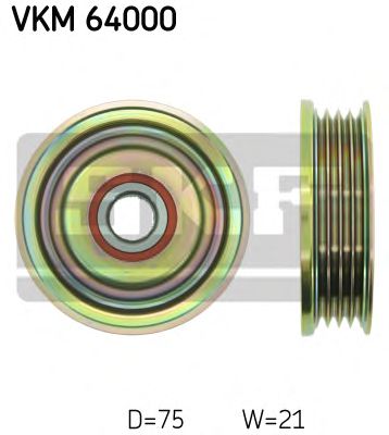 Deflection/Guide Pulley, v-ribbed belt VKM 64000