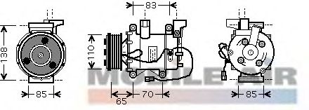 Compressor, airconditioning 6025K207