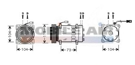 Compressor, airconditioning 6009K180