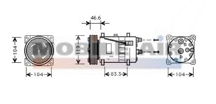 Compressor, airconditioning 6009K209