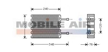 Evaporator, air conditioning 6018V022