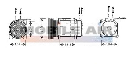 Compressor, ar condicionado 6043K282
