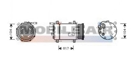 Compressor, airconditioning 6058K167