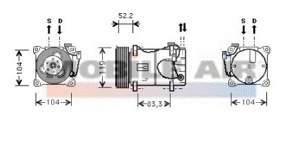 Kompressori, ilmastointilaite 6059K053