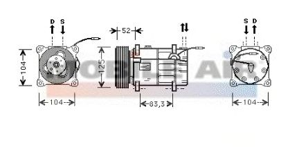 Compressor, airconditioning 6059K122