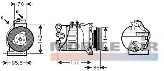 Compressor, airconditioning 6059K143