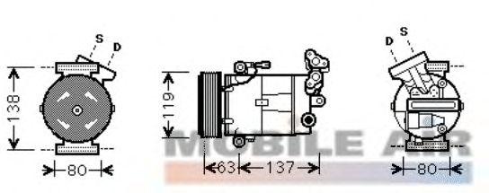 Compressor, airconditioning 6043K437