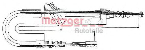 Cable, parking brake 10.7542