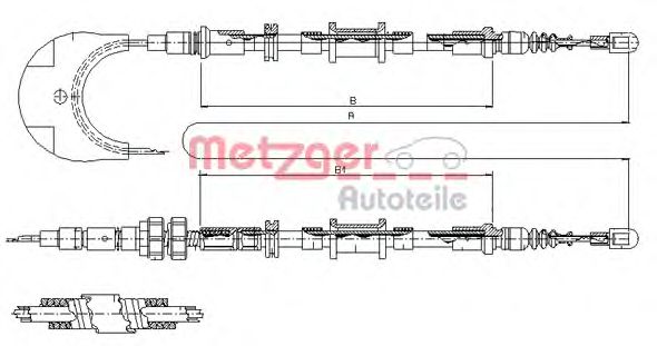 Cable, parking brake 11.5491