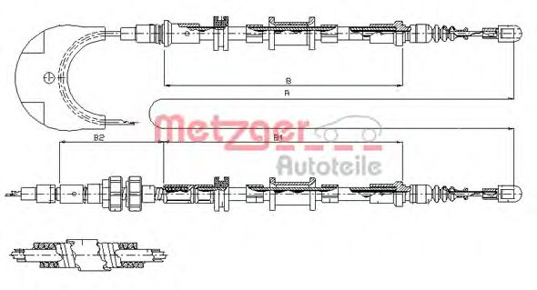 Cable, parking brake 11.5492
