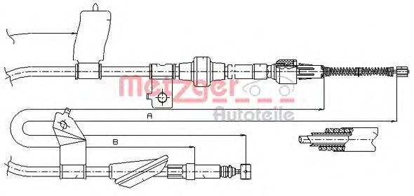 Cable, parking brake 17.4014