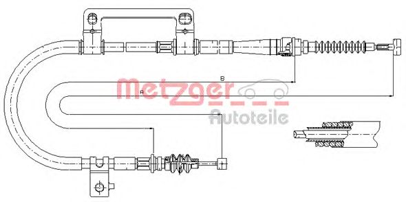 Cable, parking brake 17.6043