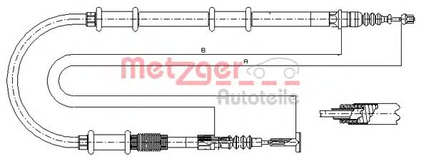 Cable, parking brake 491.21