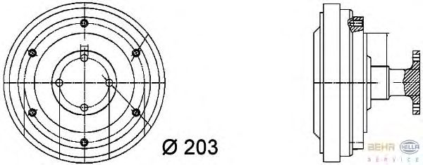 Koppeling, radiateurventilator 8MV 376 731-361