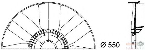 Fan Wheel, engine cooling 8MV 376 733-191