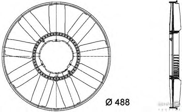 Fan Wheel, engine cooling 8MV 376 733-211