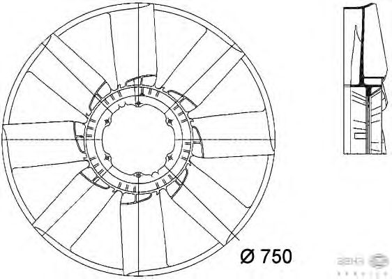 Fan Wheel, engine cooling 8MV 376 733-261