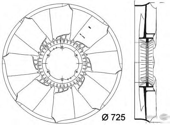 Fan Wheel, engine cooling 8MV 376 758-251