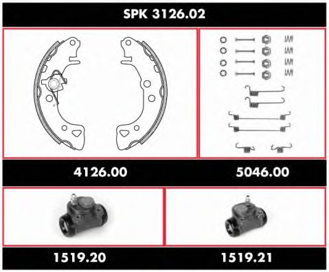 Brake Set, drum brakes SPK 3126.02