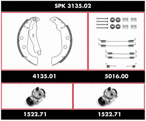 Brake Set, drum brakes SPK 3135.02