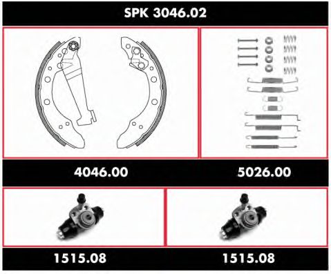 Brake Set, drum brakes SPK 3046.02