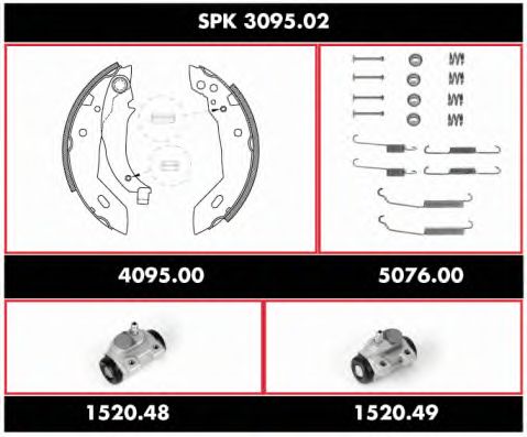 Brake Set, drum brakes SPK 3095.02
