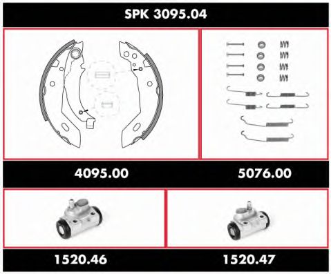 Brake Set, drum brakes SPK 3095.04