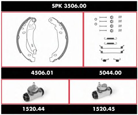 Brake Set, drum brakes SPK 3506.00