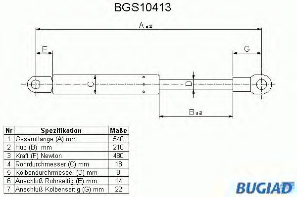 Gazli amortisör, Bagaj/Yükleme bölümü BGS10413