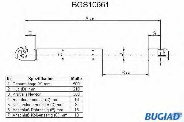Упругий элемент, капот BGS10661