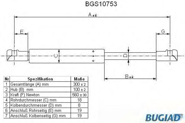 Gazli amortisör, Bagaj/Yükleme bölümü BGS10753
