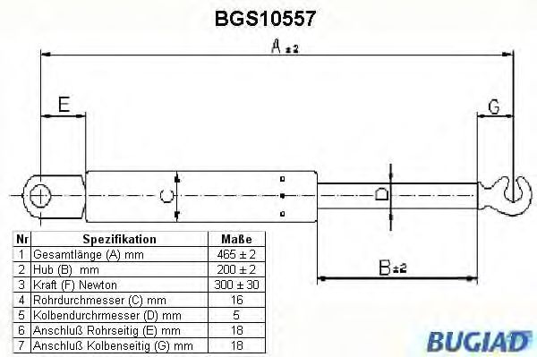 Gazli amortisör, Bagaj/Yükleme bölümü BGS10557