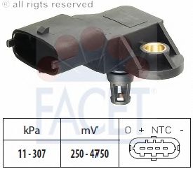 Sensor de presión de aire, adaptación a la altura; Sensor, presión colector de admisión 10.3082