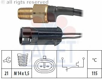 Temperature Switch, coolant warning lamp 7.4128