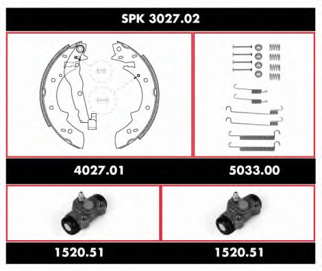Brake Set, drum brakes SPK 3027.02