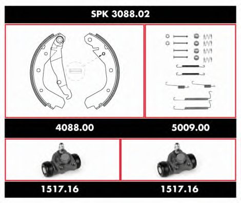 Brake Set, drum brakes SPK 3088.02