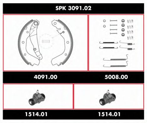 Brake Set, drum brakes SPK 3091.02