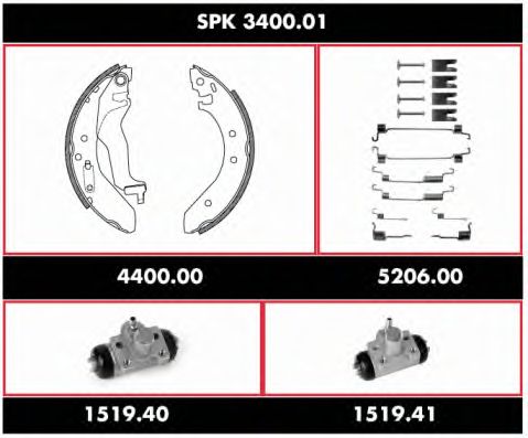 Brake Set, drum brakes SPK 3400.01