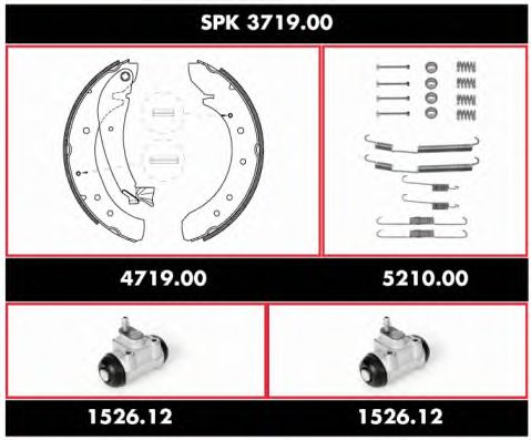 Brake Set, drum brakes SPK 3719.00