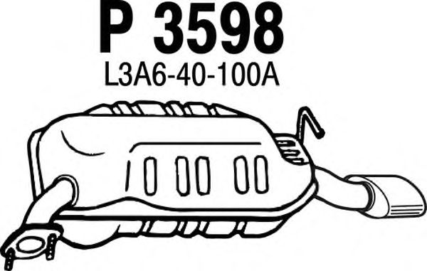 Panela de escape traseira P3598