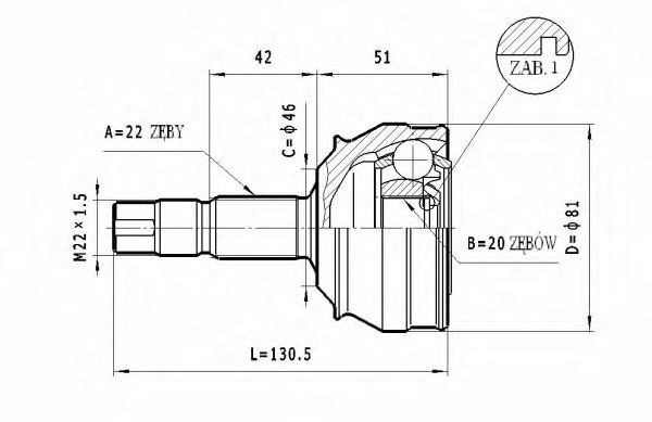 Joint Kit, drive shaft C.149