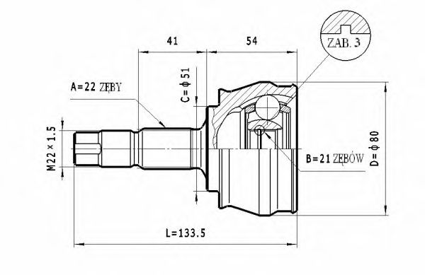 Joint Kit, drive shaft C.173