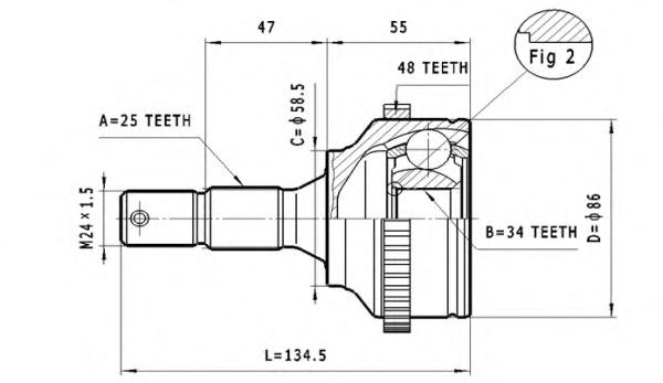 Joint Kit, drive shaft C.104