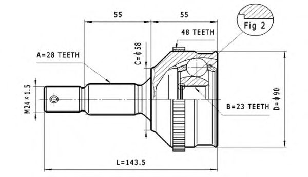 Joint Kit, drive shaft C.105