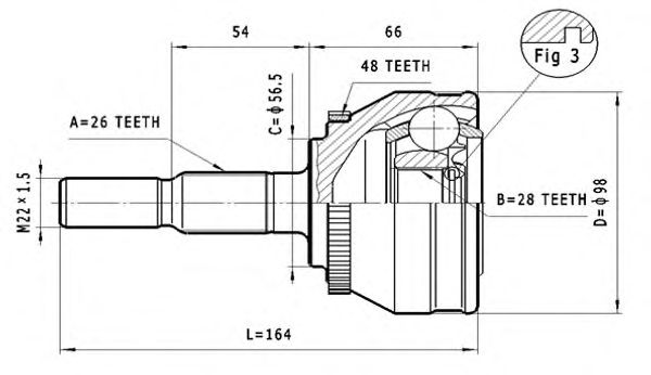 Joint Kit, drive shaft C.384