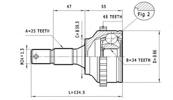 Joint Kit, drive shaft C.117
